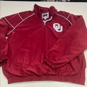 Red Quarter-Zip Jacket with OU Logo